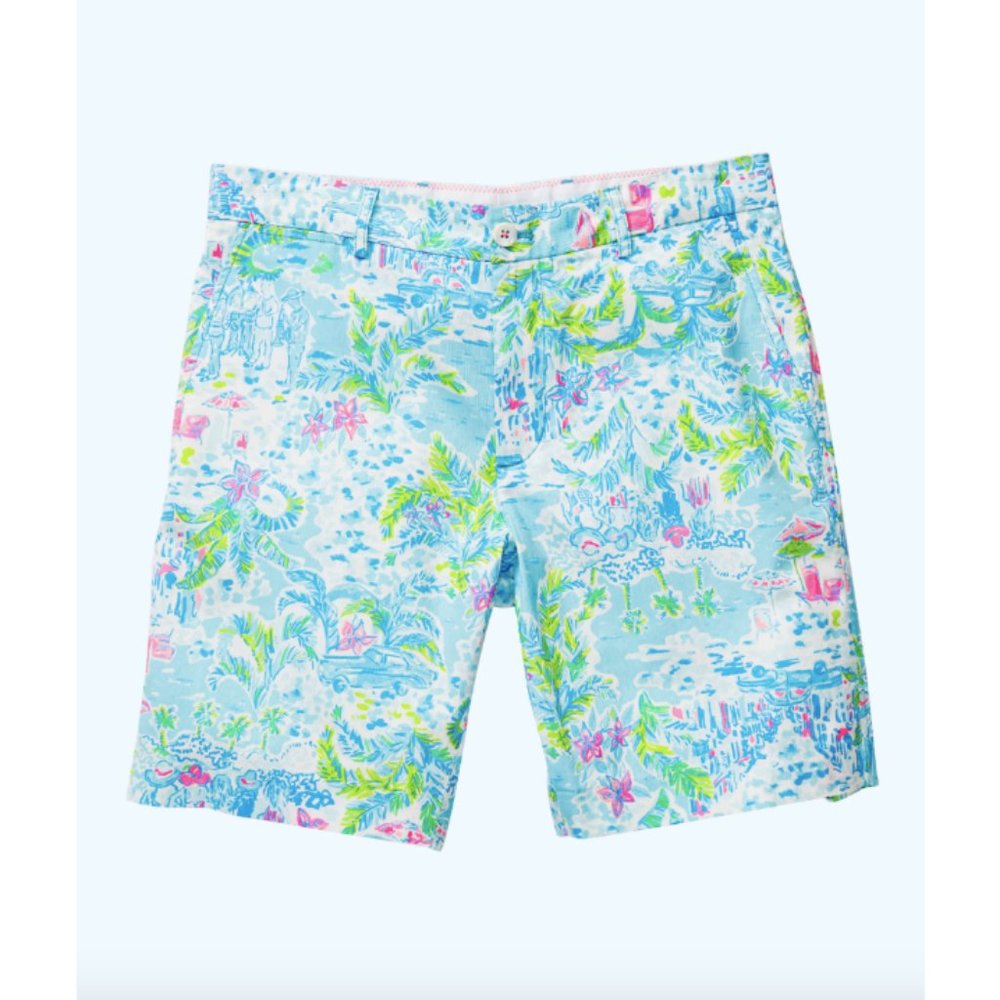 Lilly Pulitzer Beaumont Golf Shorts Mens Size 40 Loudmouth Print - Picture 2 of 6